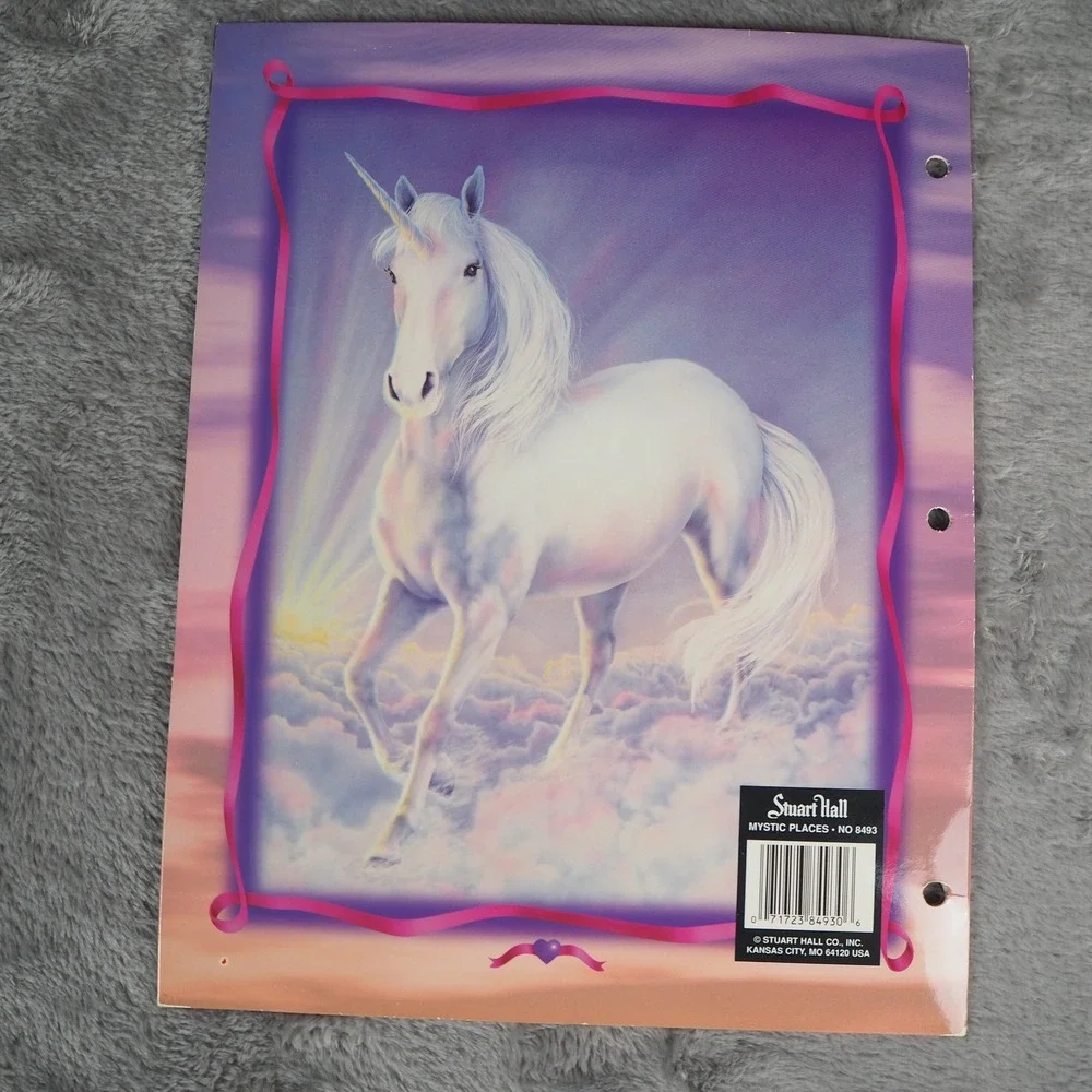 VTG 90's Unicorn‎ Horse Folders Lot of 3 Stuart Hall Christian Riese Lassen Art